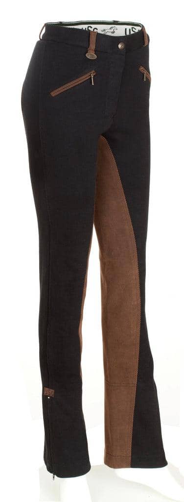 Birgit Jodphur Fuldskind Ridebukser/ Islænder Ridebukser - Black/Brown-USG