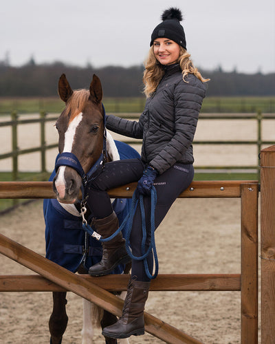 Marlous Fuldgrip Vinter Ridebukser - Navy-QHP