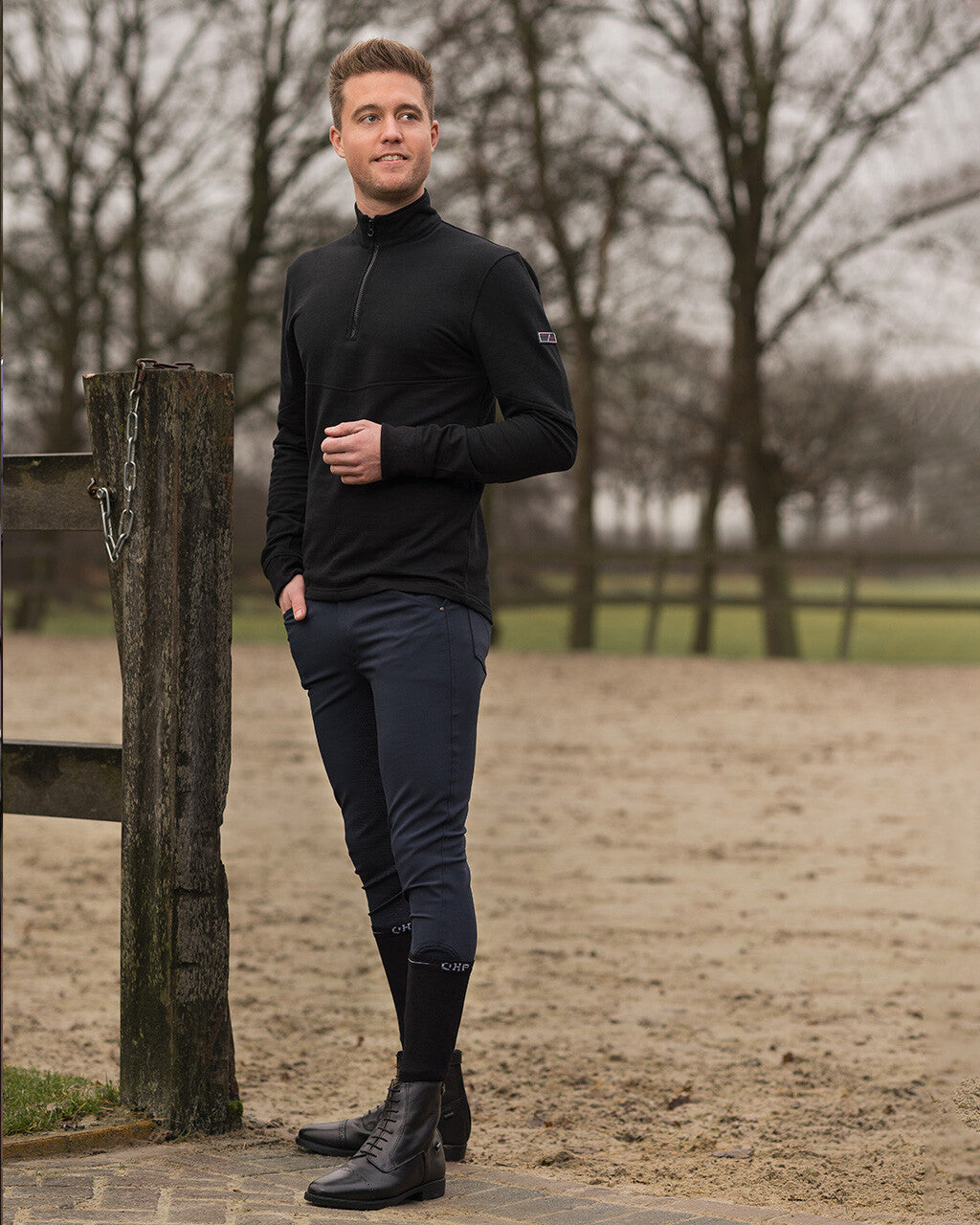 Novan Knægrip Ridebukser - Navy-QHP