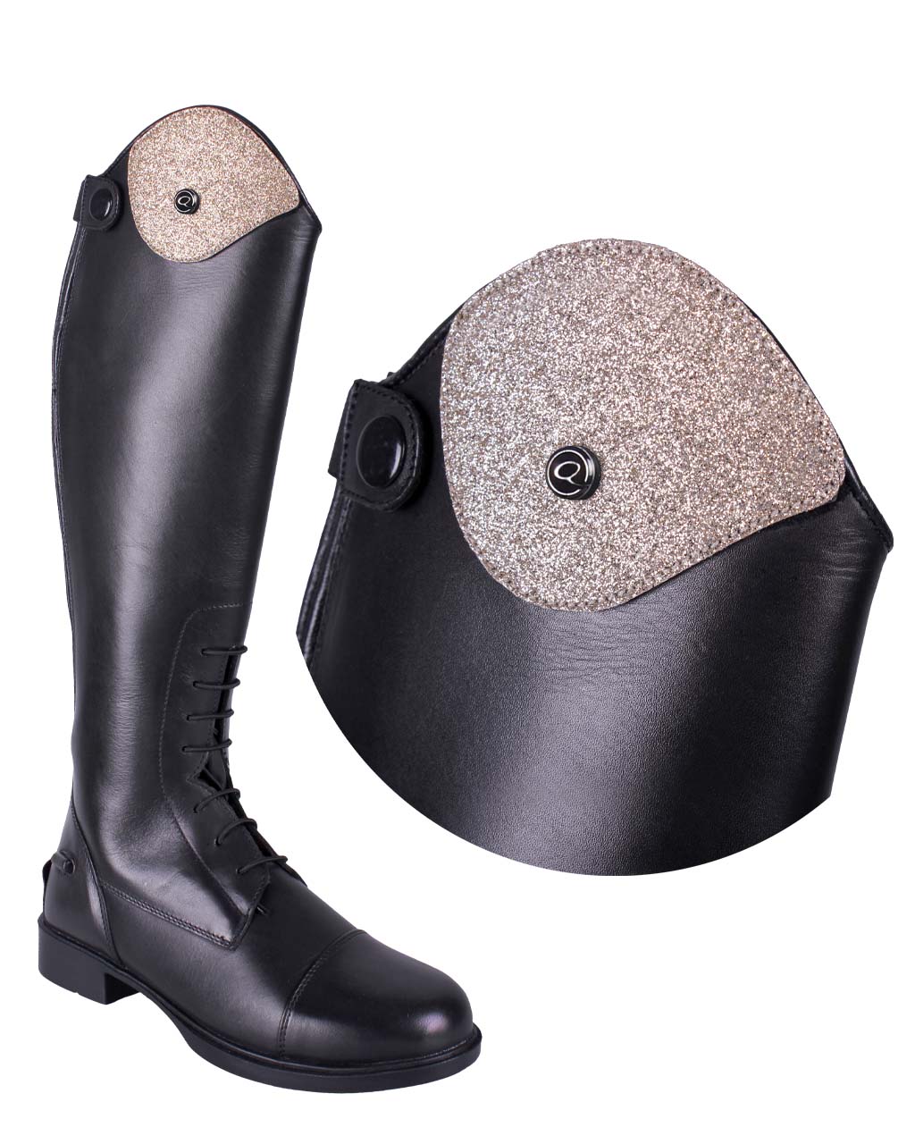 QHP Glitter Top Romy Ridestøvler - Gold-QHP