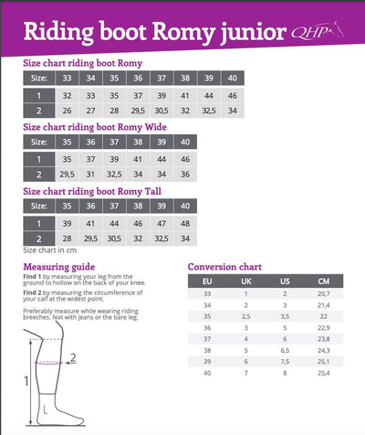 Romy Junior Tall Ridestøvle - Black-QHP