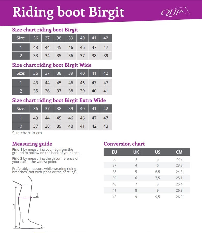 Birgit Wide Ridestøvler - Black-QHP