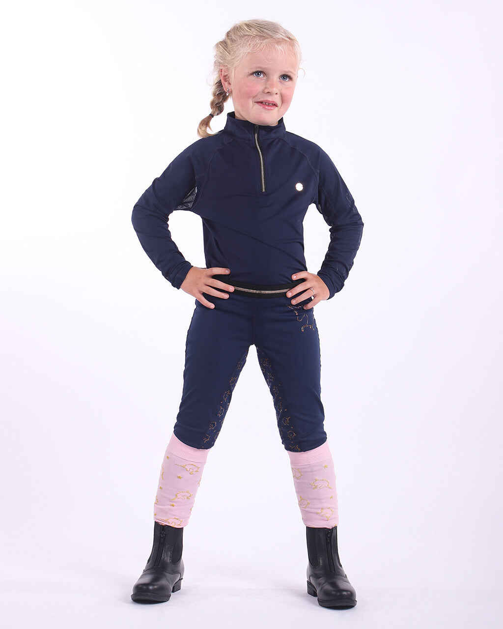 Rosa Junior Ridetights - Navy-QHP