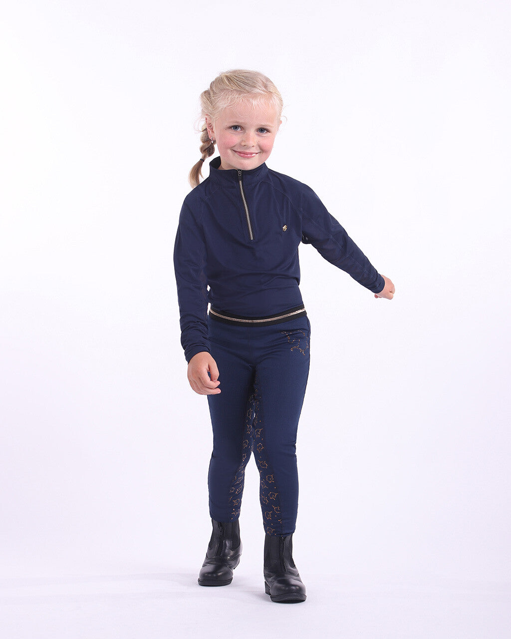 Rosa Junior Ridetights - Navy-QHP