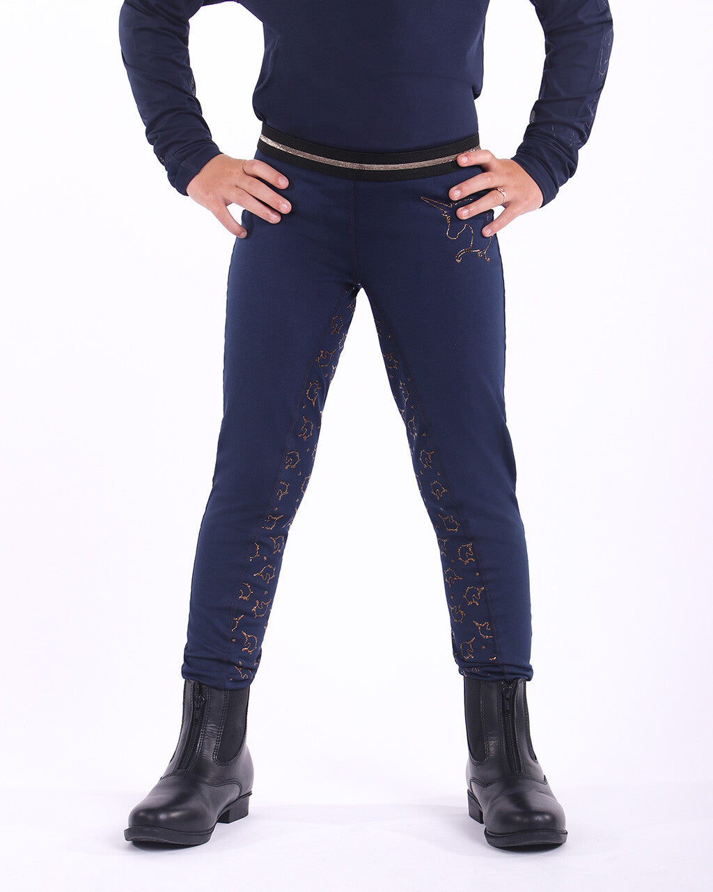 Rosa Junior Ridetights - Navy-QHP